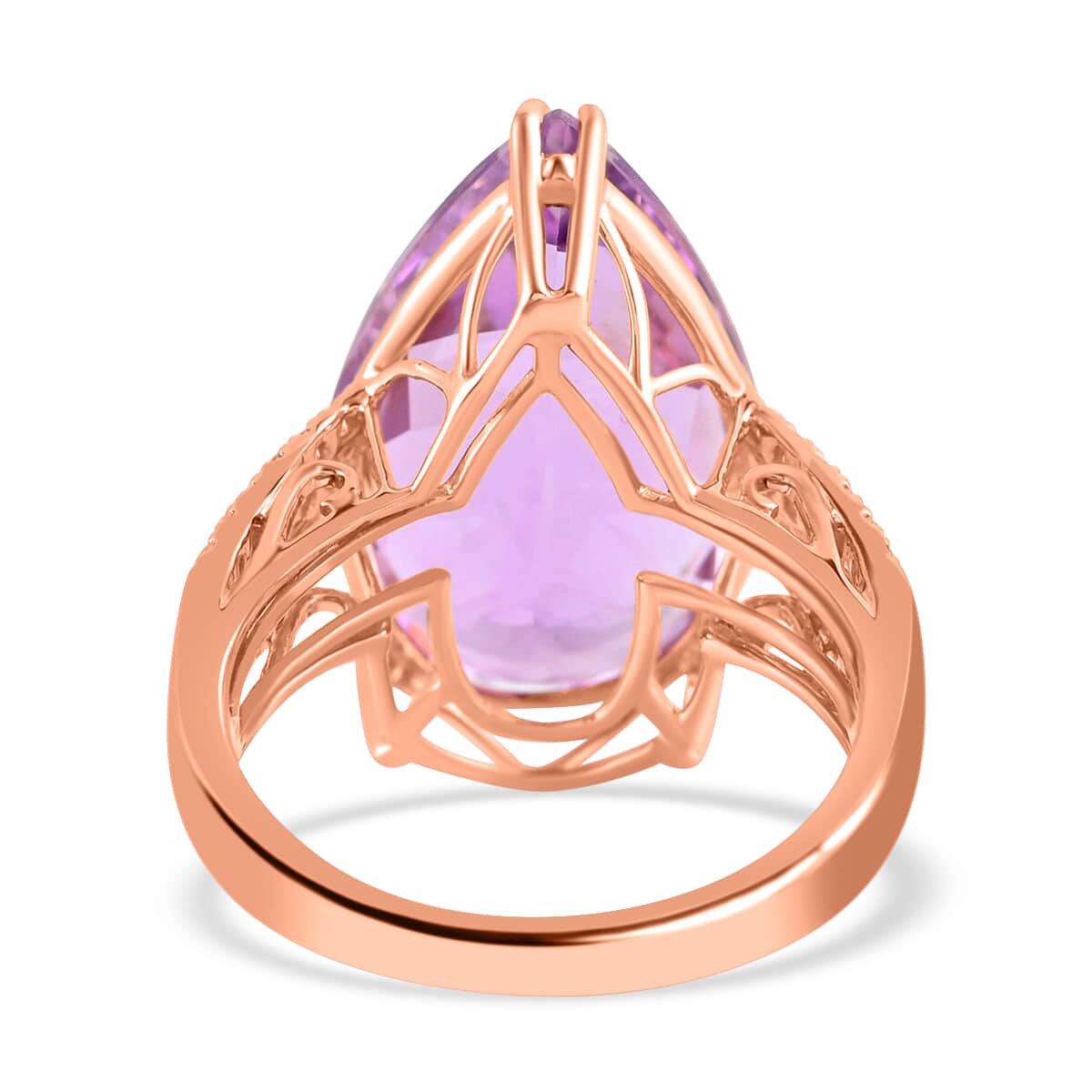 Certified & Appraised Iliana 18K Rose Gold AAA Patroke Kunzite and G-H SI Diamond Halo Ring (Size 9.0) 6.35 Grams 23.70 ctw image number 4