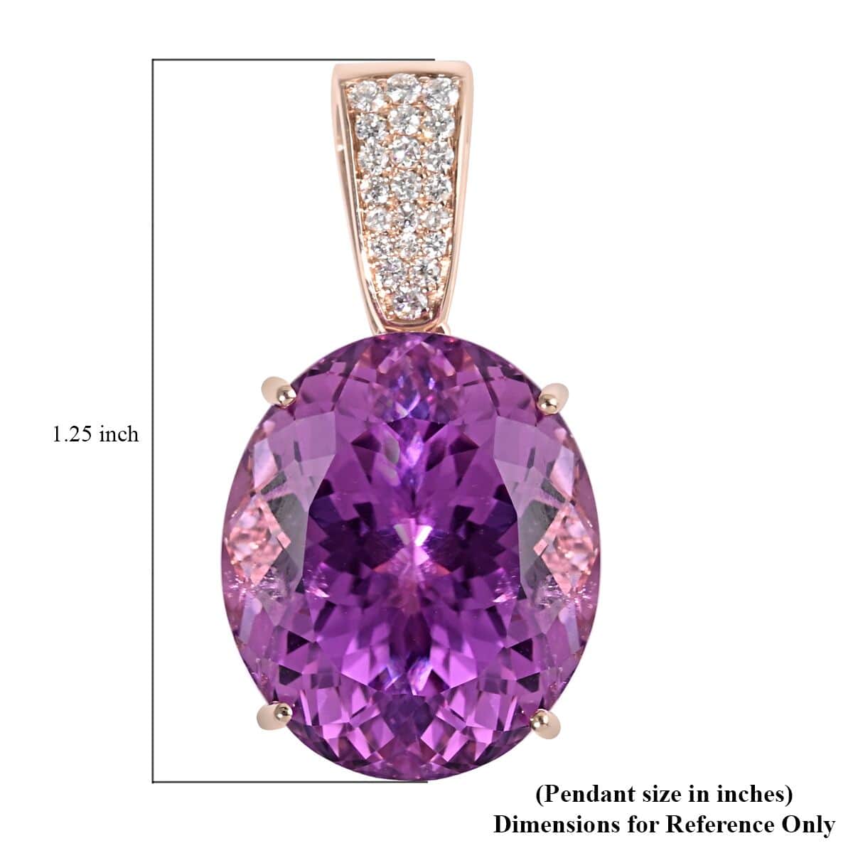 Certified & Appraised Iliana 18K Rose Gold AAA Patroke Kunzite and G-H SI Diamond Pendant 26.60 ctw image number 3