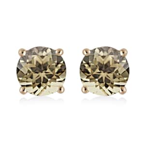 Certified Luxoro 14K Yellow Gold AAA Turkizite Stud Earrings 1.85 ctw