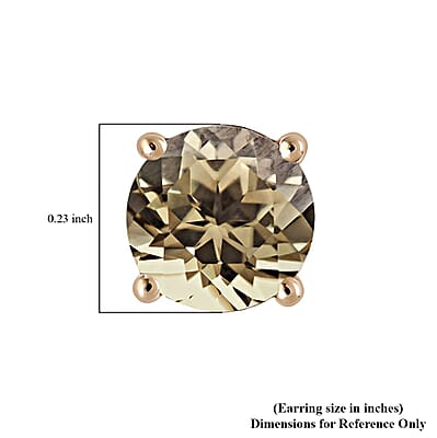 Certified and Appraised Luxoro 14K Yellow Gold AAA Turkizite Stud Earrings 1.85 ctw