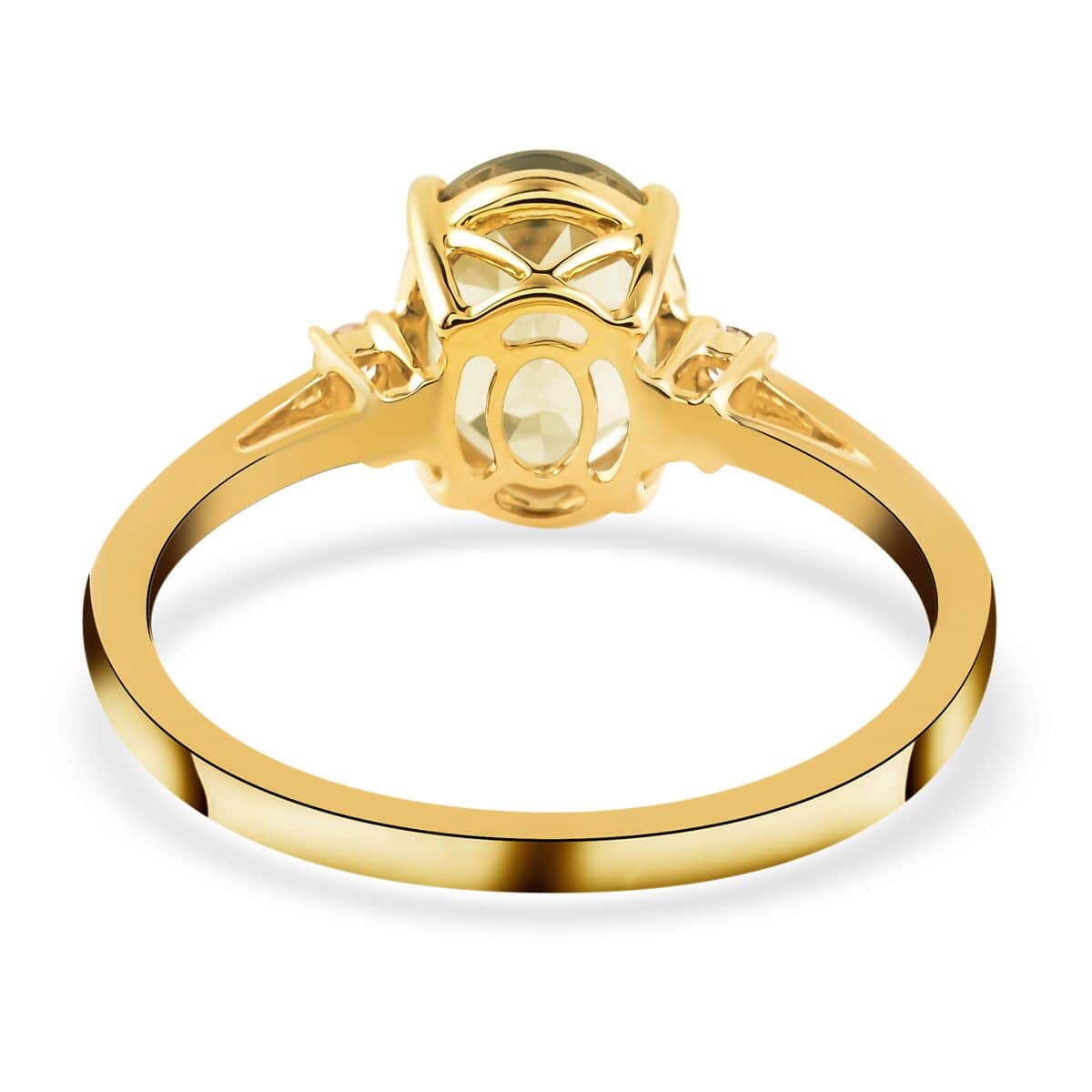 Certified & Appraised LUXORO 14K Yellow Gold AAA Turkizite and G-H I2 Diamond Ring 2.10 Grams 2.10 ctw image number 4