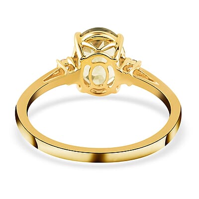 Certified and Appraised Luxoro 14K Yellow Gold AAA Turkizite and G-H I2 Diamond Ring (Size 10.0) 2.10 ctw