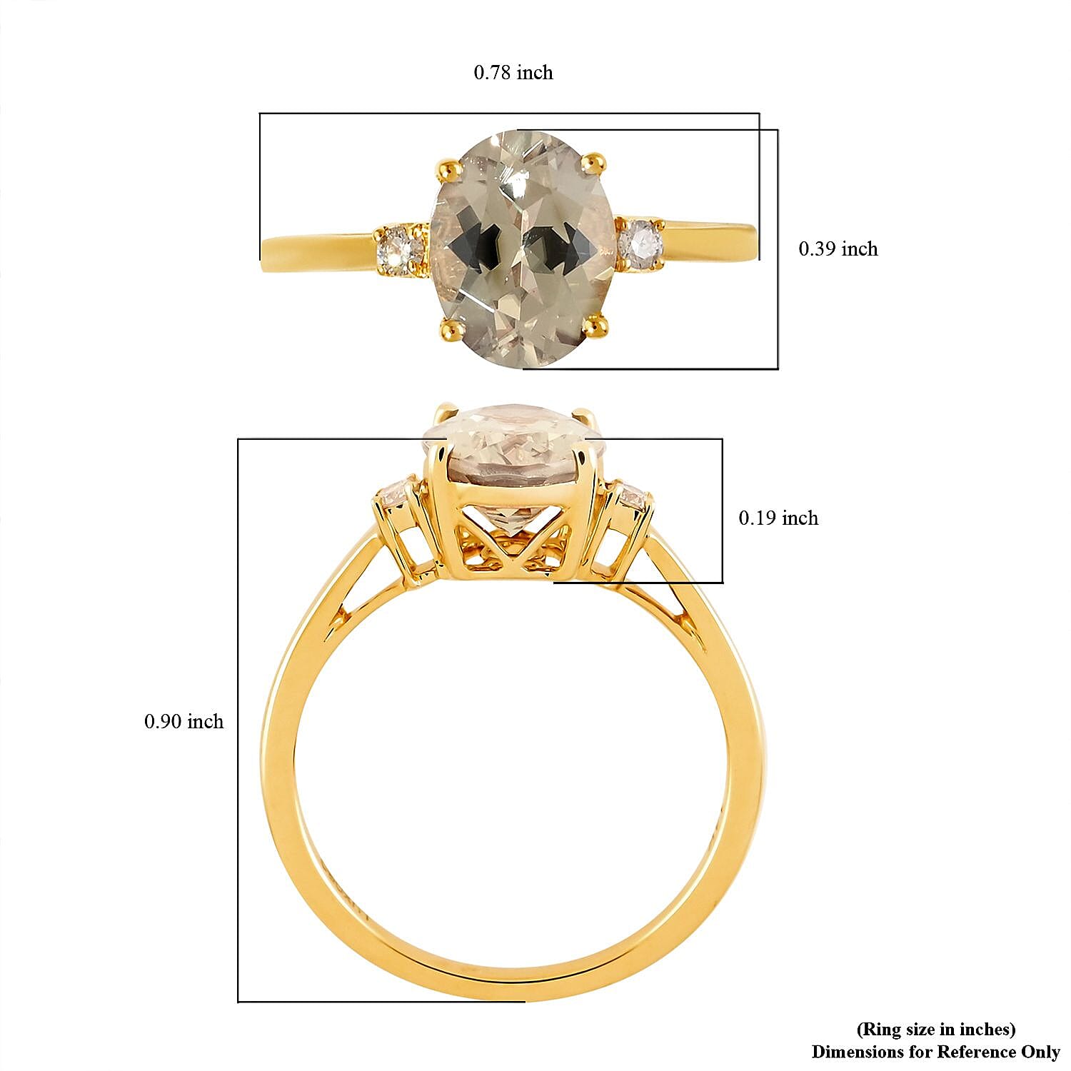 Certified and Appraised Luxoro 14K Yellow Gold AAA Turkizite and G-H I2 Diamond Ring (Size 10.0) 2.10 ctw