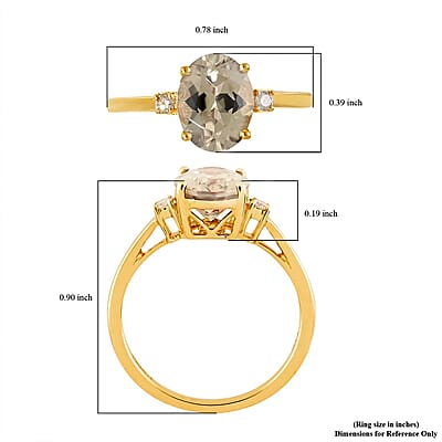 Certified and Appraised Luxoro 14K Yellow Gold AAA Turkizite and G-H I2 Diamond Ring (Size 10.0) 2.10 ctw