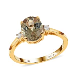 Certified and Appraised Luxoro 14K Yellow Gold AAA Turkizite and G-H I2 Diamond Ring (Size 6.0) 2.10 ctw
