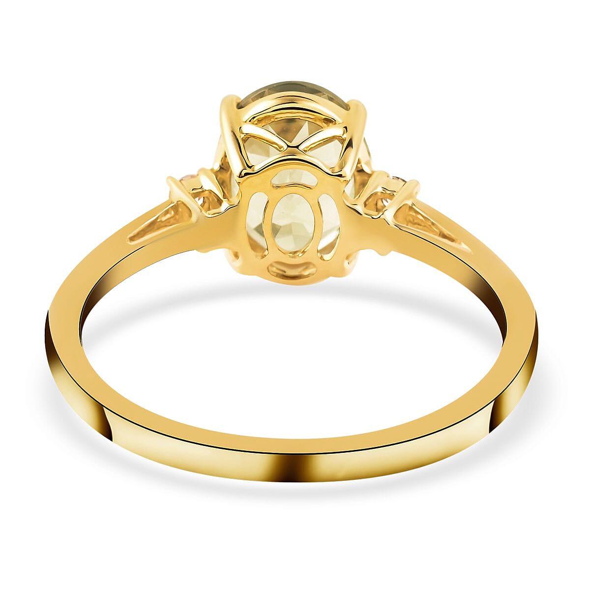 Certified and Appraised Luxoro 14K Yellow Gold AAA Turkizite and G-H I2 Diamond Ring (Size 8.0) 2.10 ctw image number 4