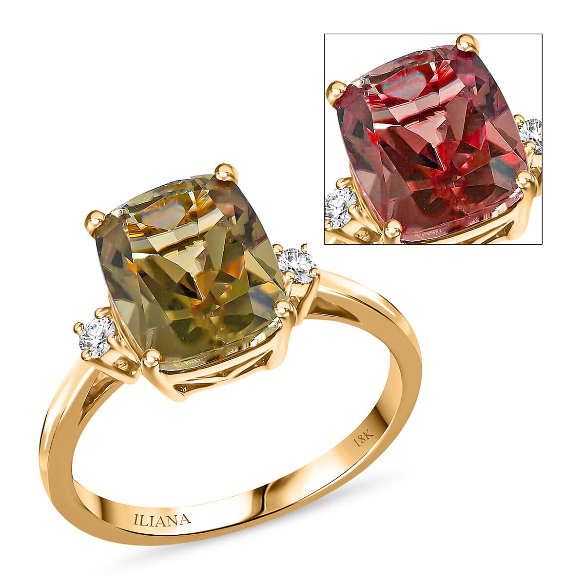 Certified & Appraised ILIANA 18K Yellow Gold AAA Turkizite, Diamond (G-H, SI) Ring (Size 10.0) (2.75 g) 3.60 ctw image number 0