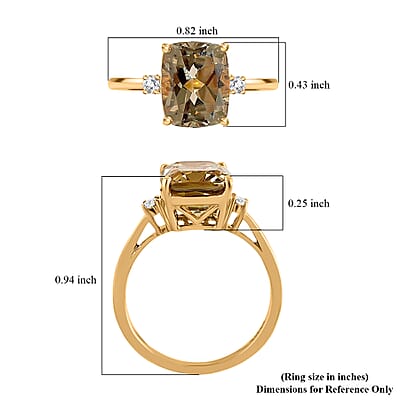 Certified and Appraised Iliana 18K Yellow Gold AAA Turkizite and G-H SI Diamond Ring (Size 10.0) 3.60 ctw