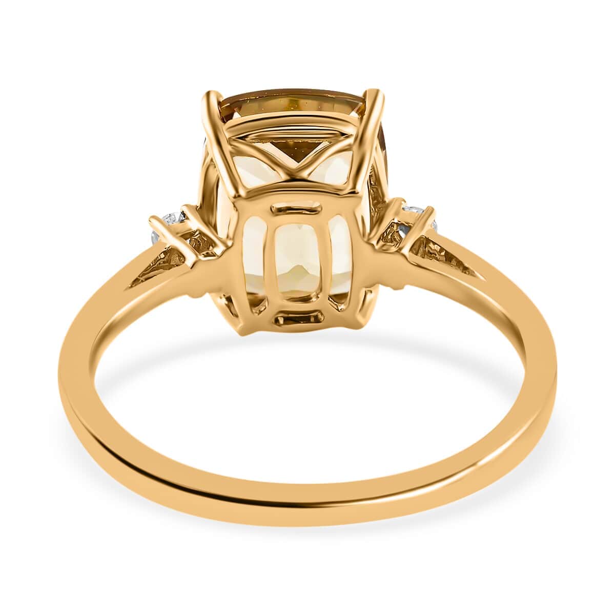 Certified and Appraised Iliana 18K Yellow Gold AAA Turkizite and G-H SI Diamond Ring (Size 6.0) 3.60 ctw image number 4