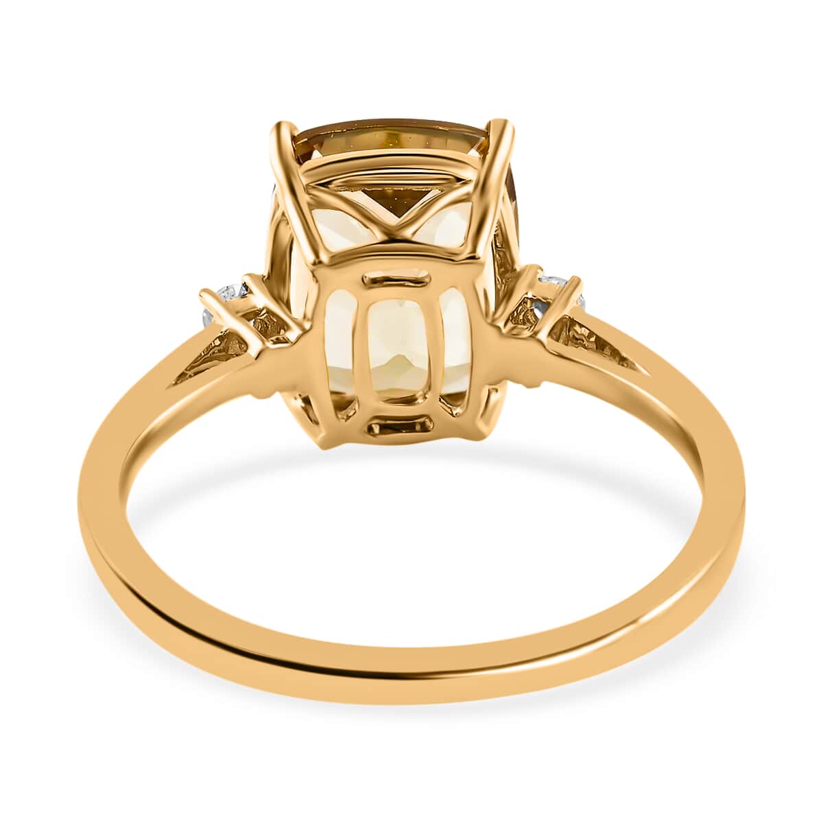 Certified and Appraised Iliana 18K Yellow Gold AAA Turkizite and G-H SI Diamond Ring (Size 7.0) 3.60 ctw image number 4