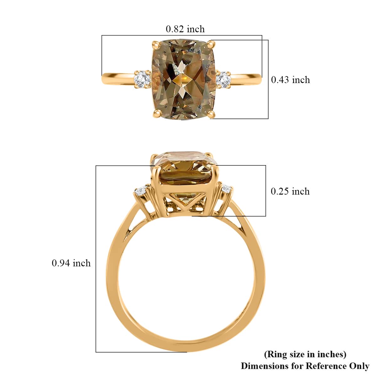 Certified and Appraised Iliana 18K Yellow Gold AAA Turkizite and G-H SI Diamond Ring (Size 7.0) 3.60 ctw image number 5