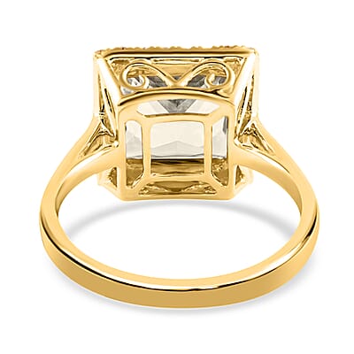 Certified and Appraised Iliana 18K Yellow Gold AAA Turkizite and G-H SI Diamond Halo Ring (Size 10.0) 4.15 Grams 4.10 ctw