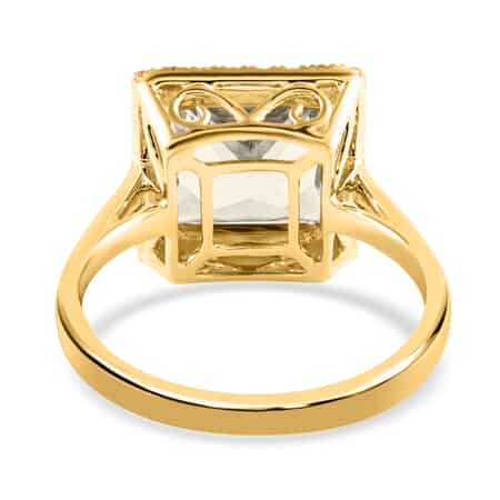 Certified & Appraised ILIANA 18K Yellow Gold AAA Turkizite and G-H SI Diamond Halo Ring 4.15 Grams 4.10 ctw image number 4