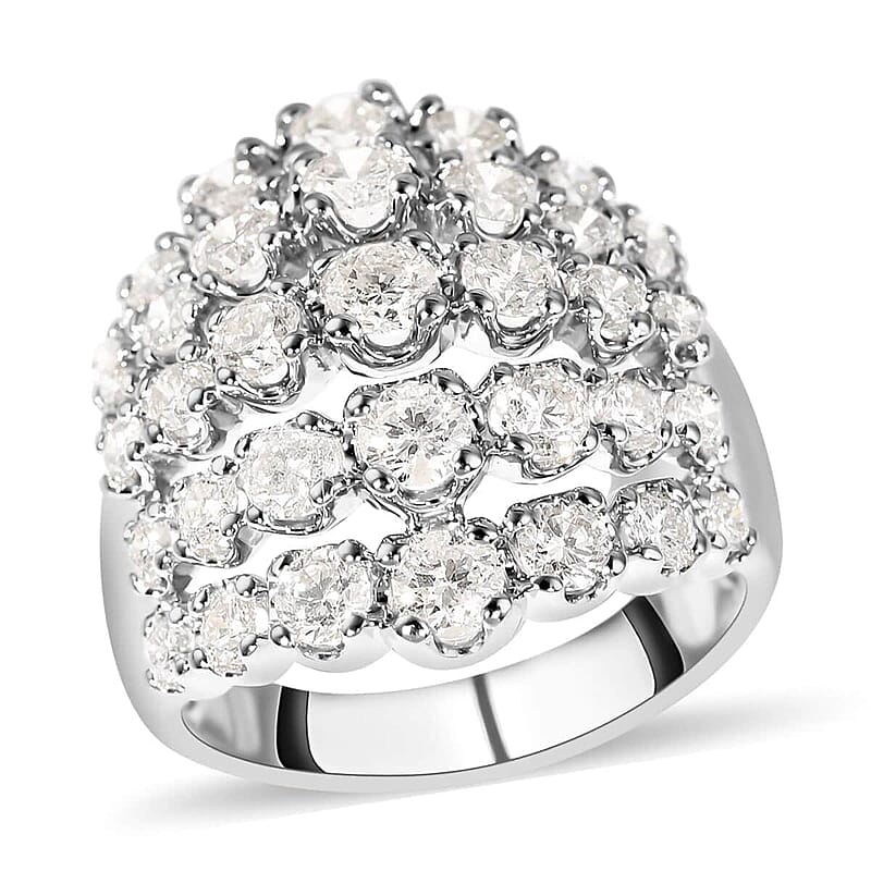 NY Closeout Diamond SI3-H 2.50 ctw Ring in 14K White Gold (Size 5.0)