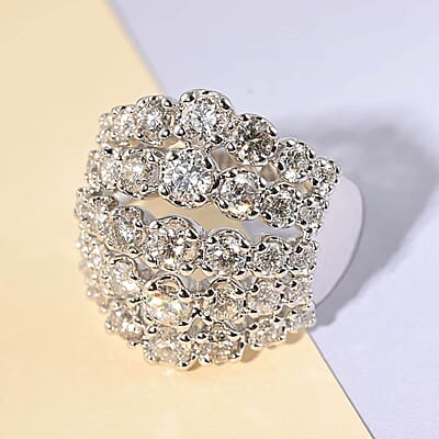 NY Closeout Diamond SI3-H 2.50 ctw Ring in 14K White Gold (Size 5.0)
