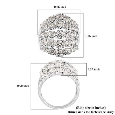 NY Closeout Diamond SI3-H 2.50 ctw Ring in 14K White Gold (Size 5.0)