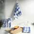 Set of 10 Blue Checked Cotton Kitchen Towels (23.6"X15.7") image number 1