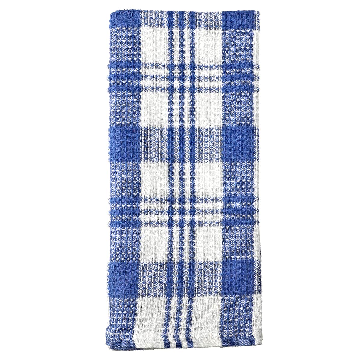 Buy Set of 10 Navy Blue Checked Cotton Kitchen Towels at ShopLC.