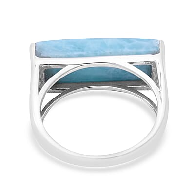 Larimar Ring in Platinum Over Sterling Silver (Size 10.0) 9.00 ctw