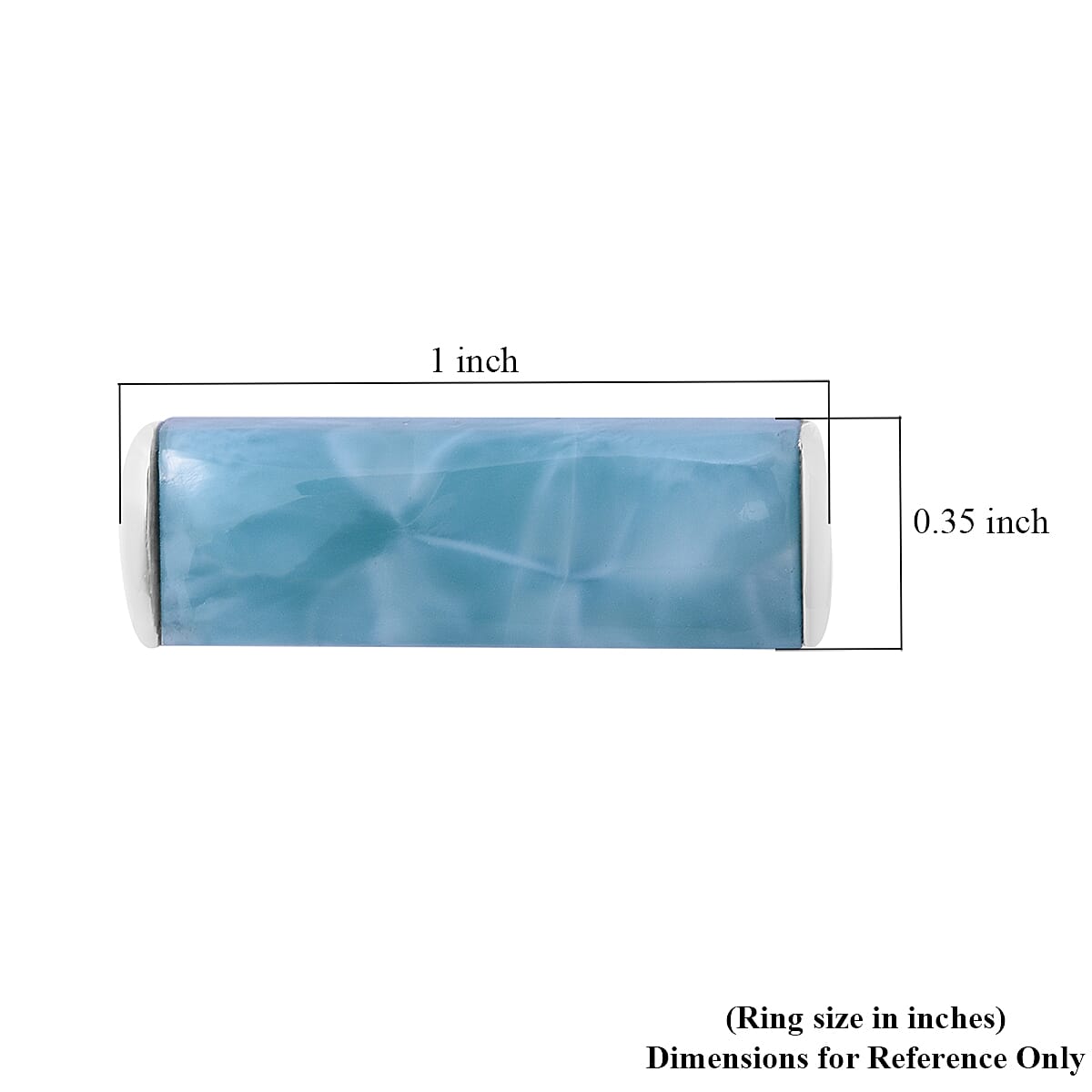 Larimar Band Ring in Platinum Over Sterling Silver 9.00 ctw image number 4