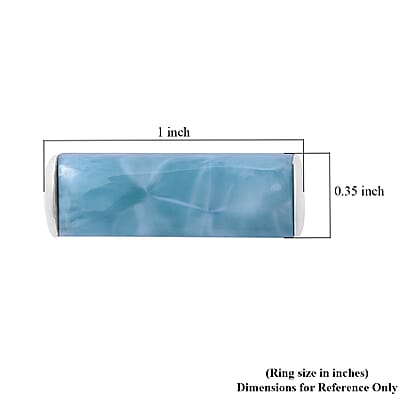 Larimar Ring in Platinum Over Sterling Silver (Size 10.0) 9.00 ctw