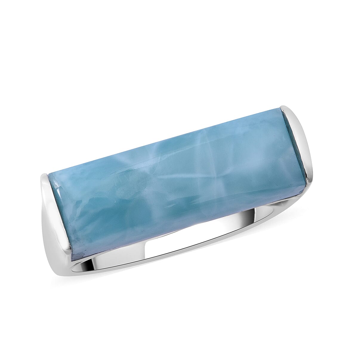 Larimar Ring in Platinum Over Sterling Silver (Size 8.0) 9.00 ctw image number 0
