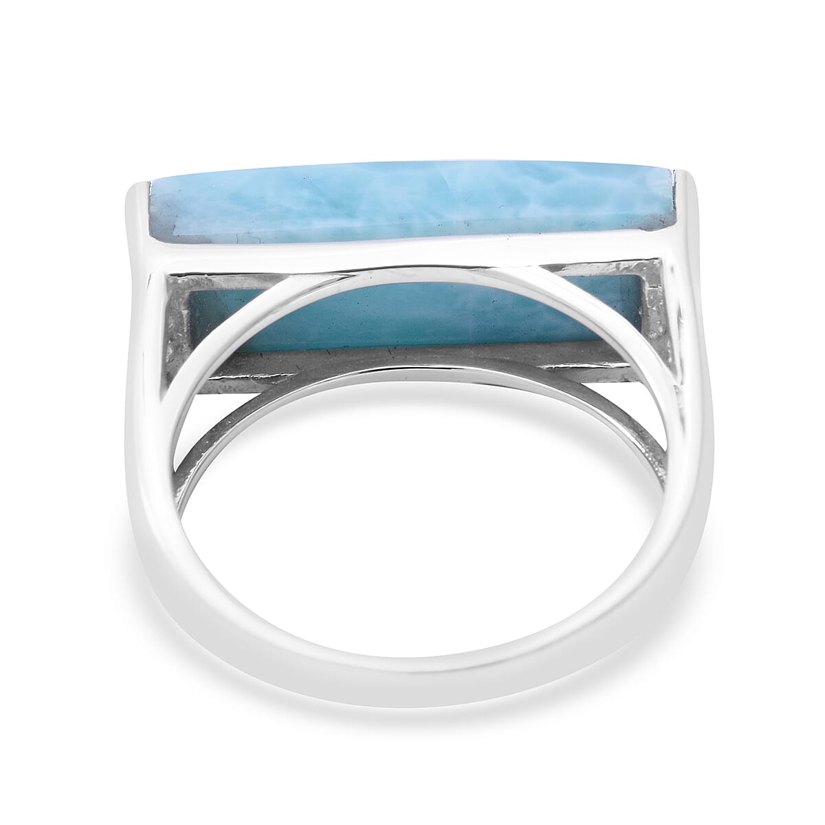 Larimar Ring in Platinum Over Sterling Silver (Size 8.0) 9.00 ctw image number 3