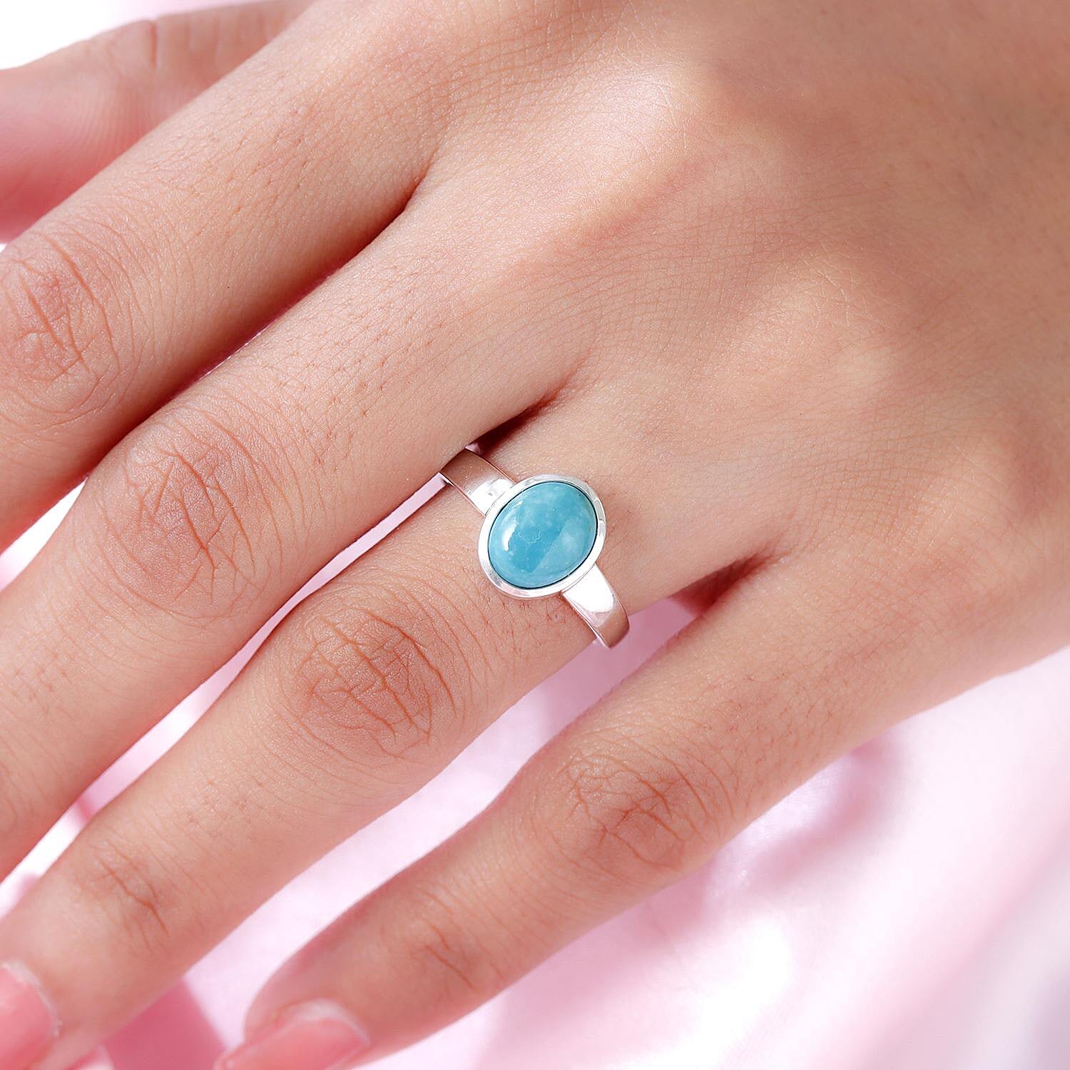 Sierra Nevada Turquoise 1.45 ctw Ring in Platinum Over Sterling Silver (Size 10.0)