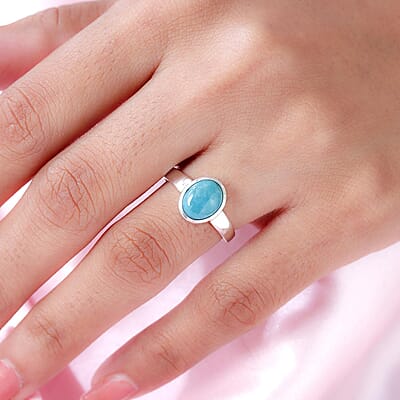 Sierra Nevada Turquoise 1.45 ctw Ring in Platinum Over Sterling Silver (Size 10.0)