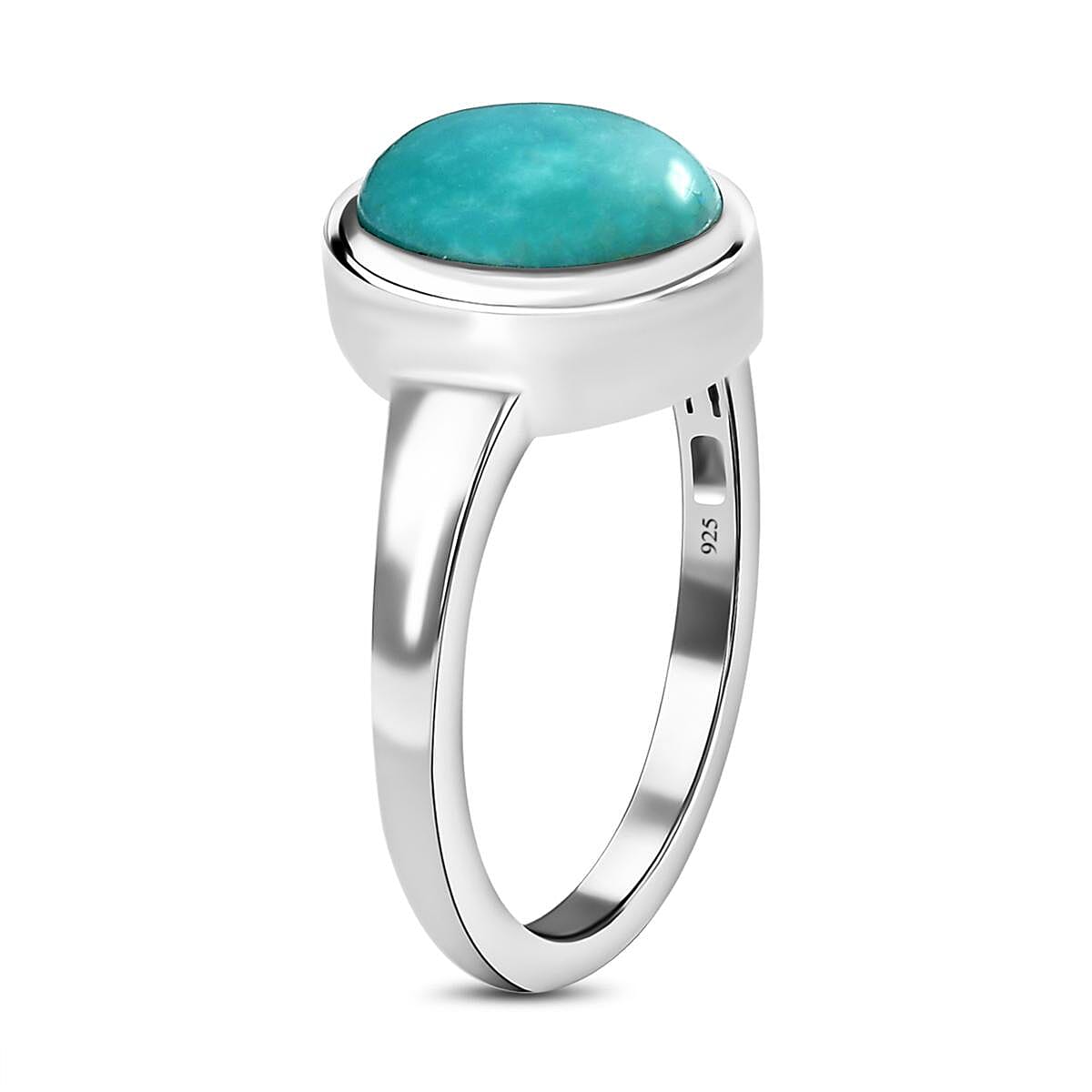 Sierra Nevada Turquoise 1.45 ctw Ring in Platinum Over Sterling Silver (Size 10.0)