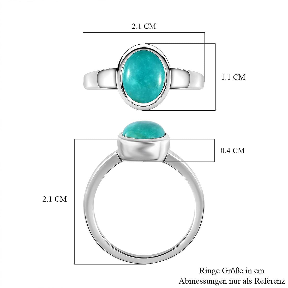 Sierra Nevada Turquoise 1.45 ctw Ring in Platinum Over Sterling Silver (Size 10.0)