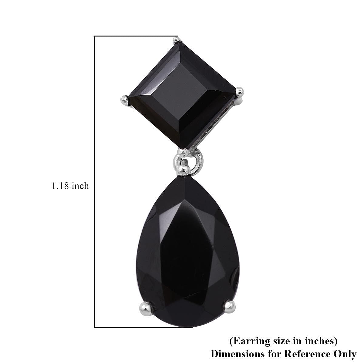 Thai Black Spinel Dangling Earrings in Platinum Over Sterling Silver 20.75 ctw image number 3