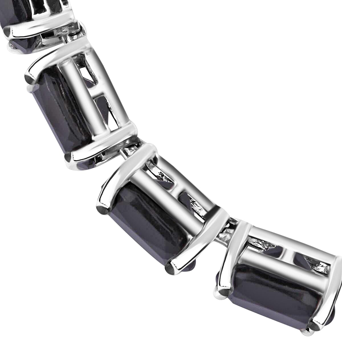 Thai Black Spinel 59.40 ctw Tennis Bracelet, Platinum Over Sterling Silver Bracelet, Spinel Bracelet, Gifts For Her (8.00 In) image number 1