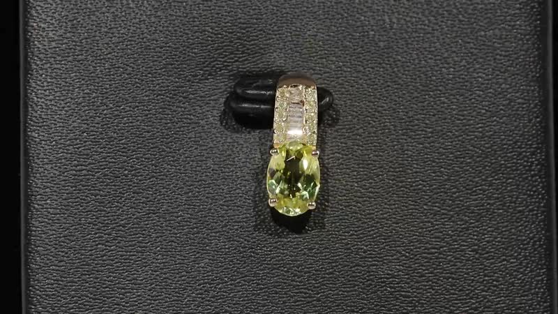 Luxoro 14K Yellow Gold AAA Canary Tourmaline, I3 Natural Yellow and White Diamond Pendant 0.90 ctw