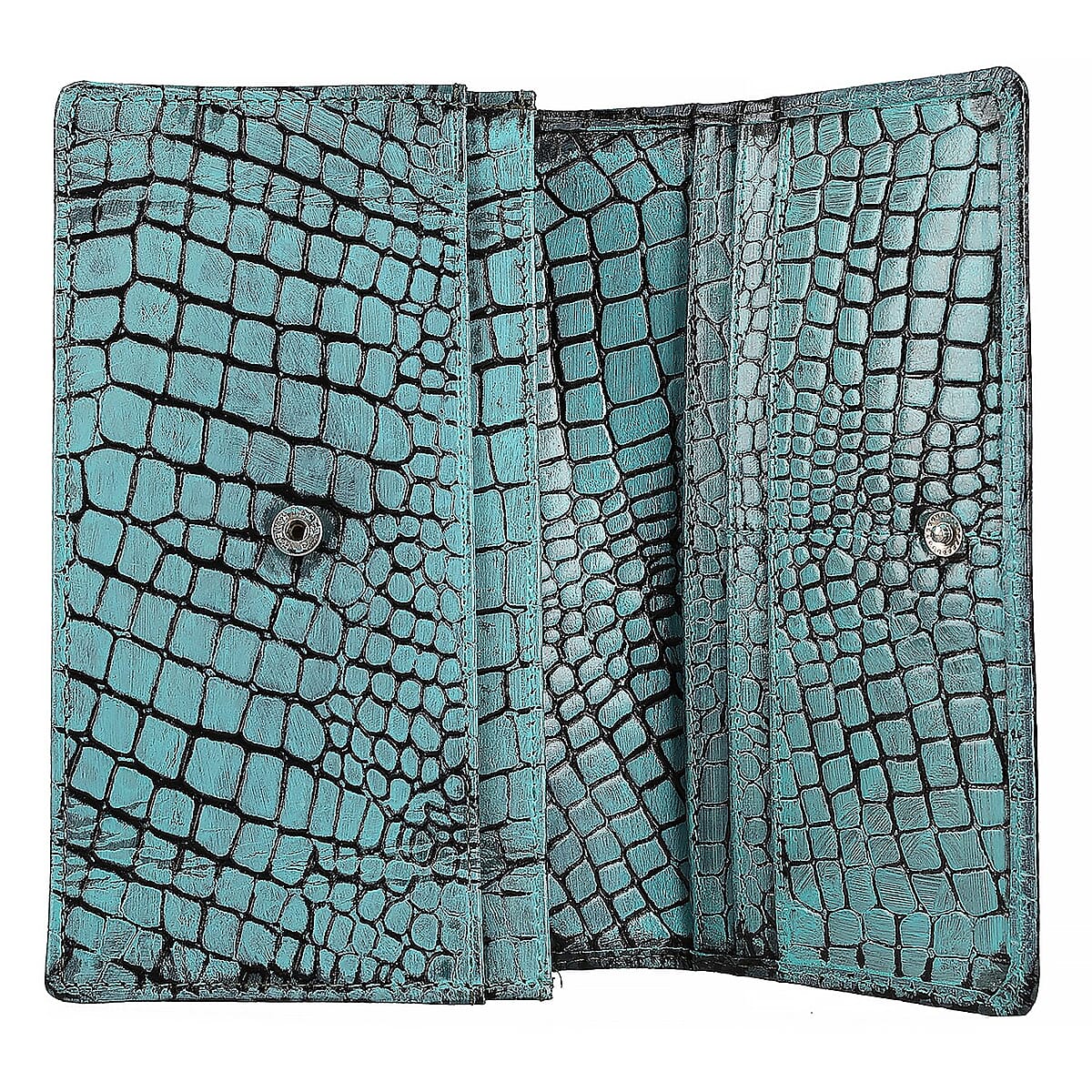 Mint Blue Croco Embossed Mobile Case Genuine Leather Crossbody Bag for Women with Detachable Shoulder Strap, Shoulder Purse, Crossbody Handbags, Designer Crossbody, Leather Handbags image number 5