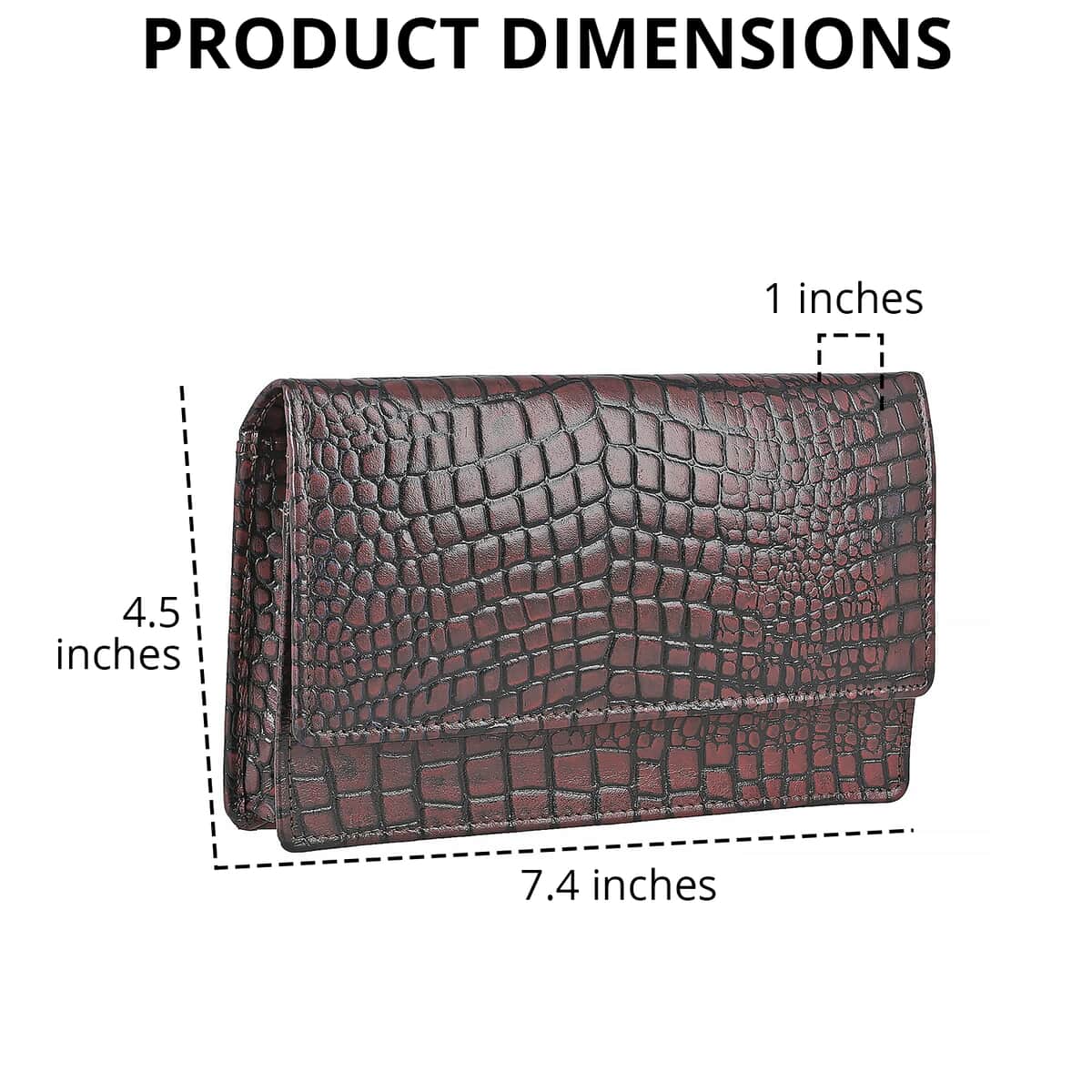 Burgundy Croco Embossed Mobile Case Genuine Leather Crossbody Bag for Women with Detachable Shoulder Strap, Shoulder Purse, Crossbody Handbags, Designer Crossbody, Leather Handbags image number 4