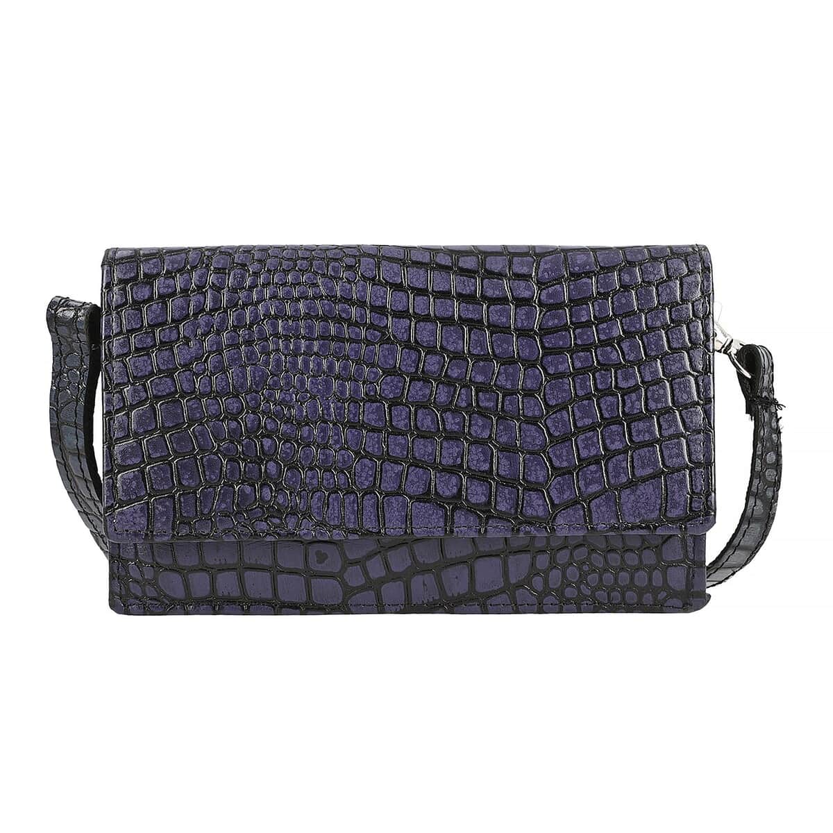 Crocodile Embossed Handbag, Fashion Leather Crossbody Bag, Women's