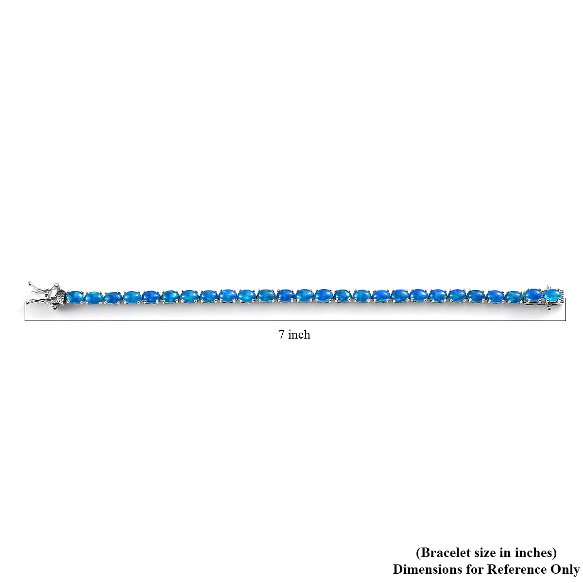 Premium Paraiba Blue Ethiopian Opal Tennis Bracelet in Platinum Over Sterling Silver (7.25 In) 10.85 Grams 8.80 ctw image number 4