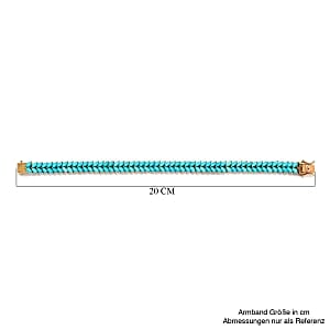 Sleeping Beauty Turquoise 17.05 ctw Cluster Bracelet in 14K Yellow Gold Over Sterling Silver (7.5 In) (14.96 g)