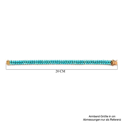 Sleeping Beauty Turquoise 17.05 ctw Cluster Bracelet in 14K Yellow Gold Over Sterling Silver (7.5 In) (14.96 g)