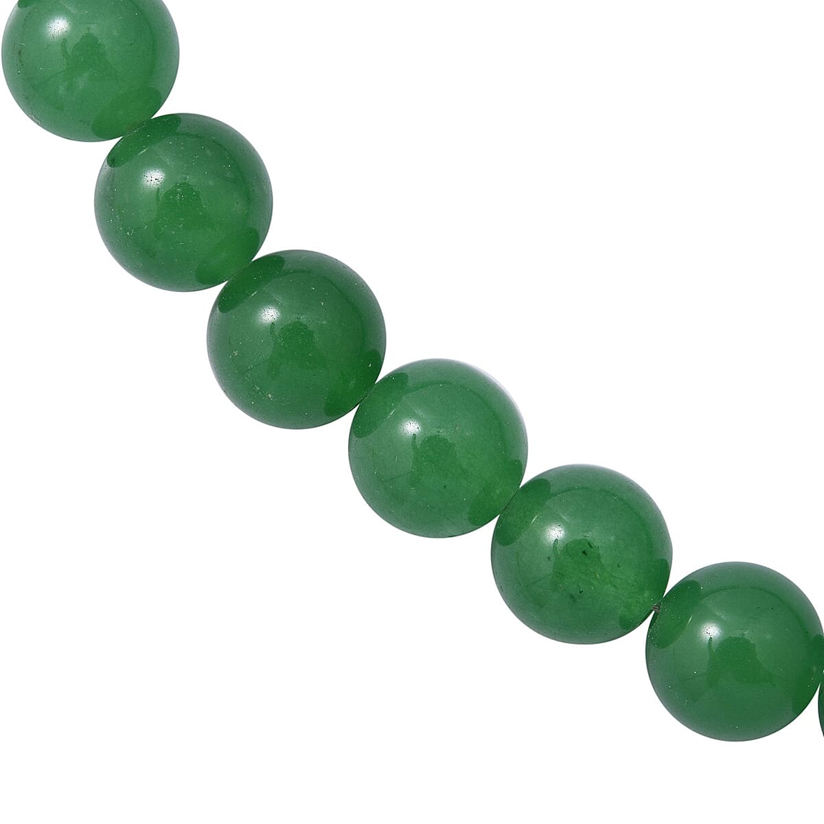 Green Onyx 10mm Beaded Necklace 18 Inches in Sterling Silver 250.00 ctw image number 2