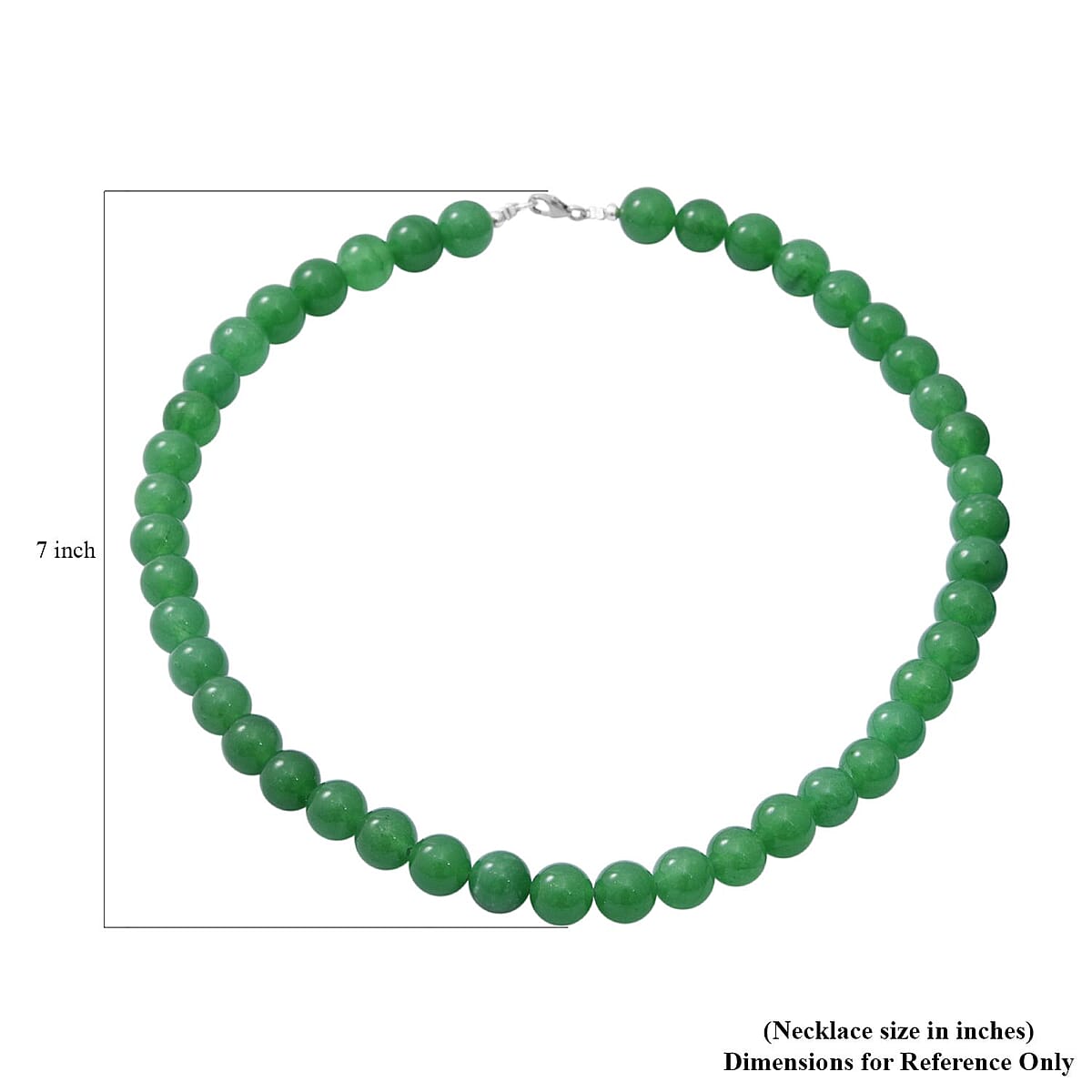 Green Onyx 10mm Beaded Necklace 18 Inches in Sterling Silver 250.00 ctw image number 4