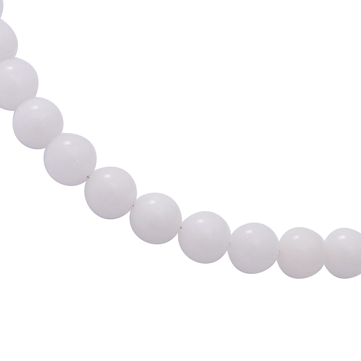 White Onyx Beaded Necklace 18 Inches in Sterling Silver 250.00 ctw image number 2