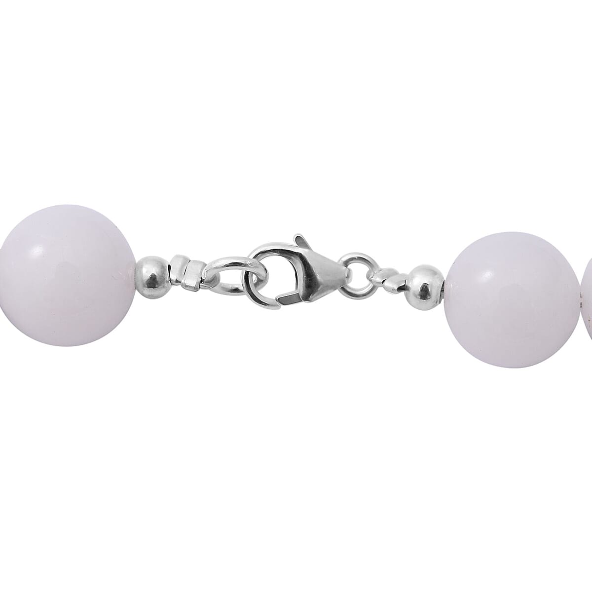 White Onyx Beaded Necklace 18 Inches in Sterling Silver 250.00 ctw image number 3