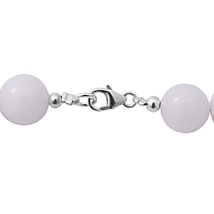 White Onyx Beaded Necklace 18 Inches in Sterling Silver 250.00 ctw