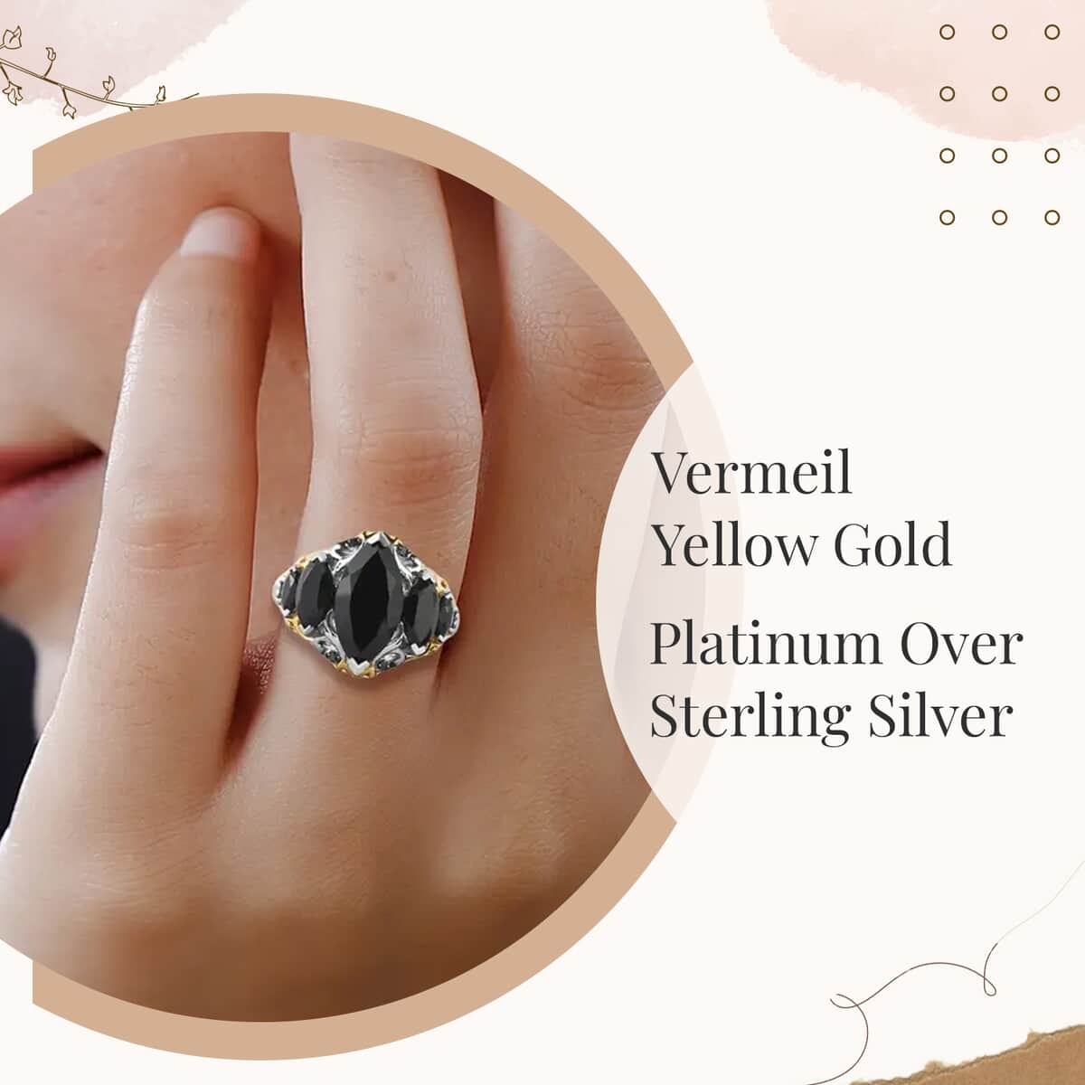 Natural Thai Black Spinel and Black Diamond Accent Ring in Platinum Over Sterling Silver (Size 6.0) 4.85 ctw image number 2