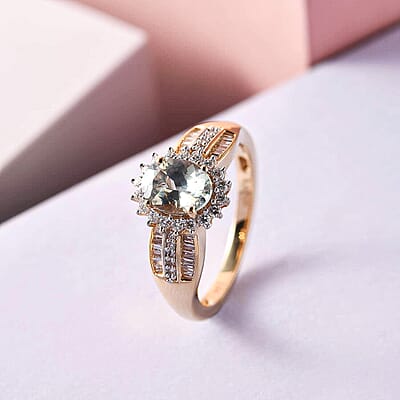 Iliana 18K Yellow Gold AAA Narsipatnam Alexandrite and G-H SI Diamond Ring (Size 6.0) 4.50 Grams 1.50 ctw