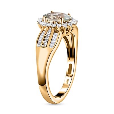 Iliana 18K Yellow Gold AAA Narsipatnam Alexandrite and G-H SI Diamond Ring (Size 6.0) 4.50 Grams 1.50 ctw