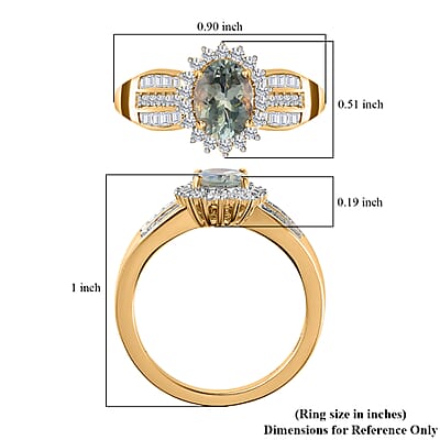 Iliana 18K Yellow Gold AAA Narsipatnam Alexandrite and G-H SI Diamond Ring (Size 6.0) 4.50 Grams 1.50 ctw
