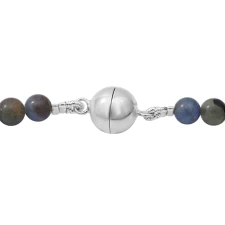 Multi Sapphire Beaded Necklace 18 Inches in Sterling Silver 140.00 ctw image number 3